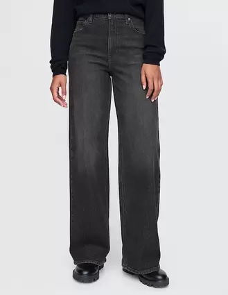 Oferta de Jeans wide leg corte cintura para mujer por $1199.2 en GAP