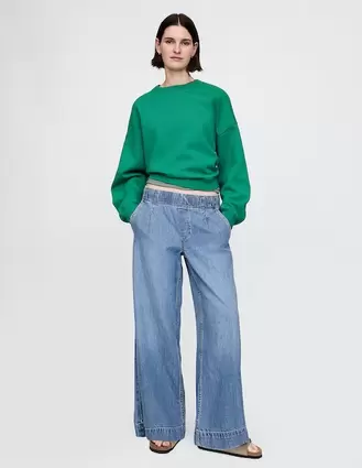 Oferta de Jeans relaxed baggy Ultrasoft corte cintura para mujer por $1259.3 en GAP