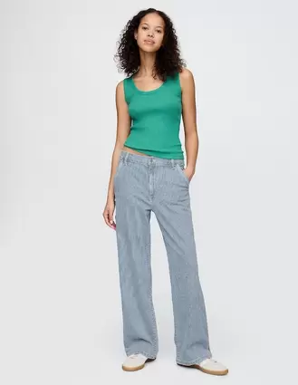Oferta de Jeans straight Gap corte cadera para mujer por $1599.2 en GAP