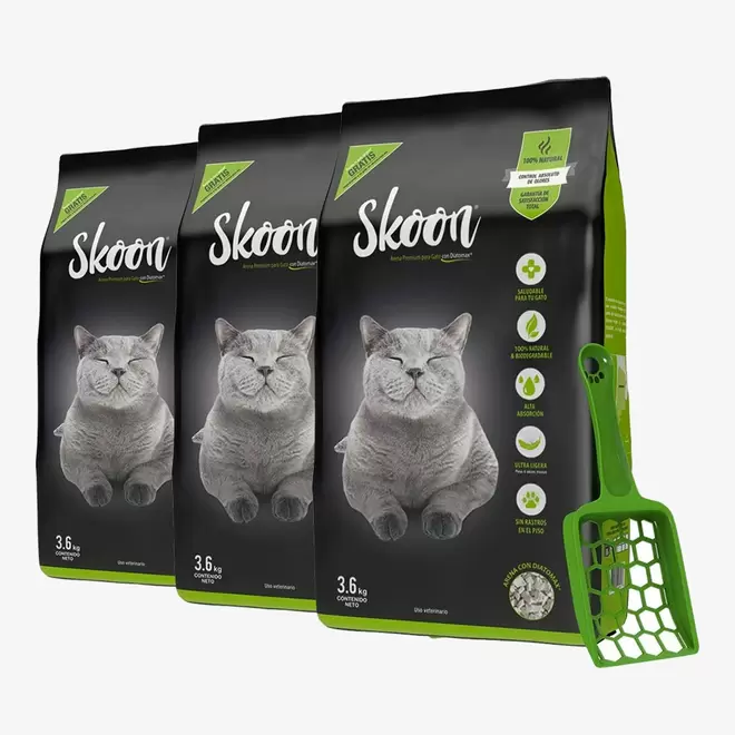 Oferta de Skoon® Arena Para Gatos 3 Bolsas 3.6 kg + Pala Gratis por $1199 en Inova