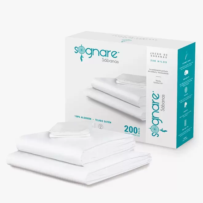 Oferta de Set de Sábanas Sognare® 200 Hilos por $1199 en Inova