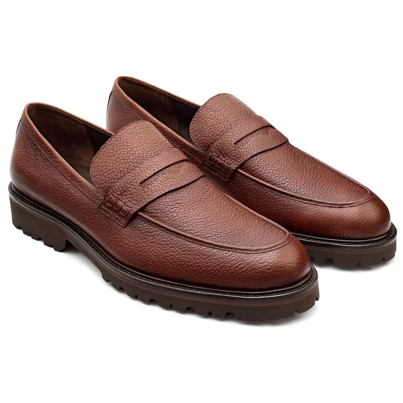 Oferta de Mocasines de piel pintados a mano con suela track para hombre por $3279.2 en Jean Pierre