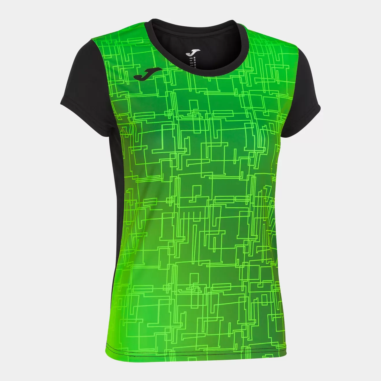 Oferta de Camiseta manga corta mujer Elite VIII negro verde flúor por $262.5 en Joma