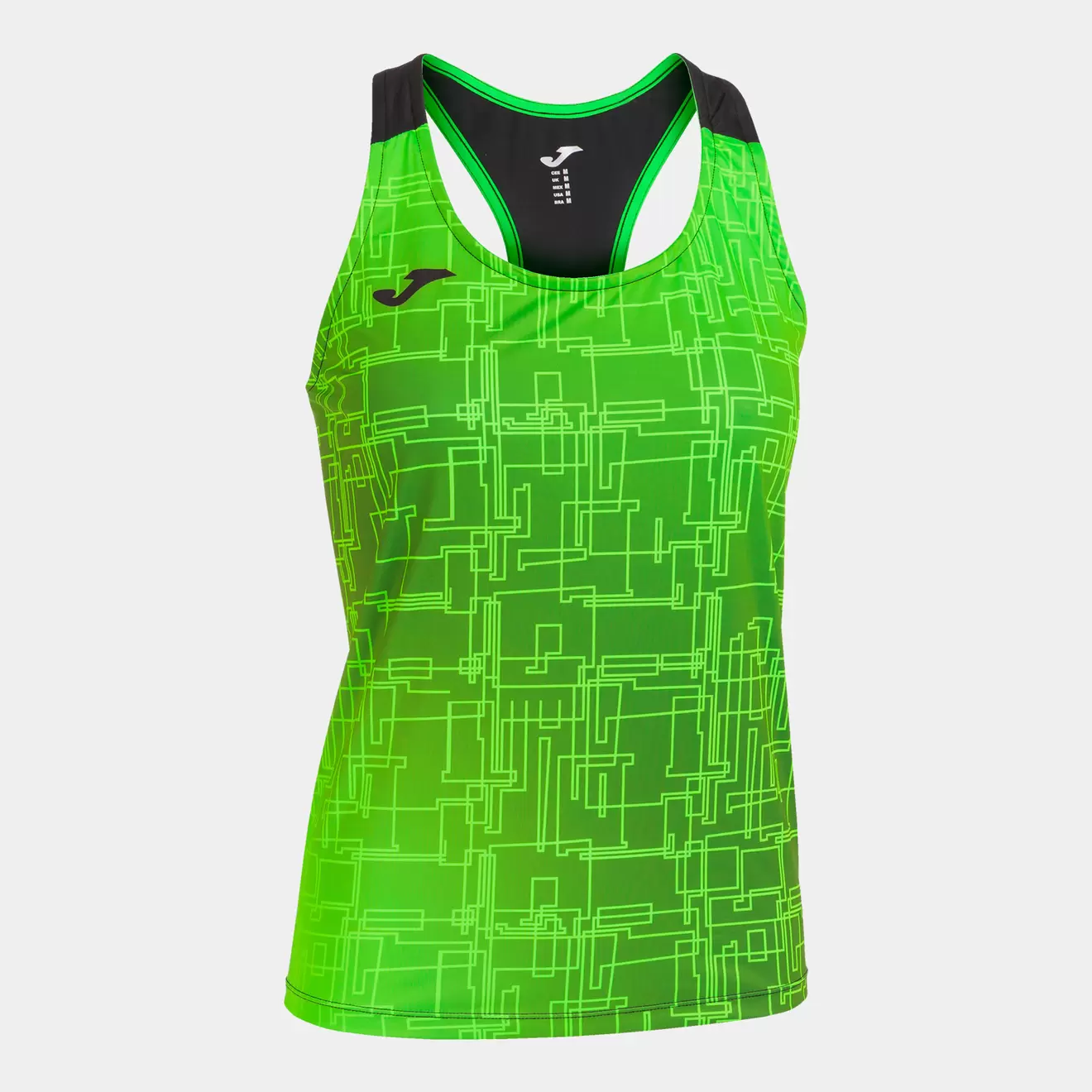 Oferta de Camiseta tirantes mujer Elite VIII verde flúor negro por $402.5 en Joma