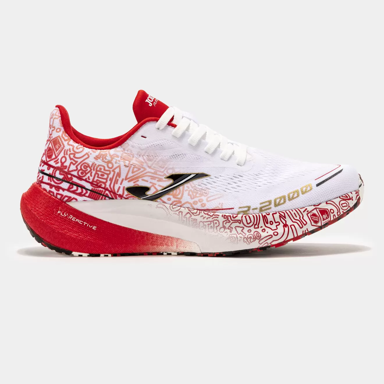 Oferta de Zapatillas running R.2000 Ponle Freno 24 unisex blanco rojo por $2999 en Joma