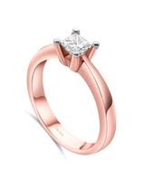 Oferta de Solitario De Oro Rosa 14K Con 53Pts De Diamante Corte Princesa (Si2) (H) por $61092 en Joyerías Bizzarro