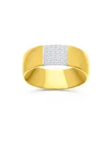 Oferta de Argolla Oro Amarillo 14K 7.5mm con 16 Pts de Diamante por $23593 en Joyerías Bizzarro