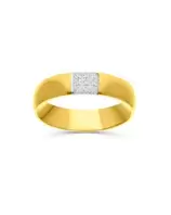 Oferta de Argolla Oro Amarillo 14K 4.5mm con 6 Pts de Diamante por $15195 en Joyerías Bizzarro