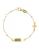 Oferta de Esclava Con Cruz De Oro Amarillo 14KSF-11-14K por $6296 en Joyerías Bizzarro
