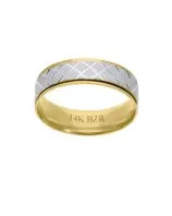 Oferta de Argolla Oro Amarillo y Blanco 14K Giratoria 6mm (Confort) por $9957 en Joyerías Bizzarro