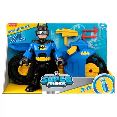 Oferta de FISHER PRICE IMAGINEXT DCSF BATMAN XL & BATCYCLE HNM32 por $776.3 en Juguetibici