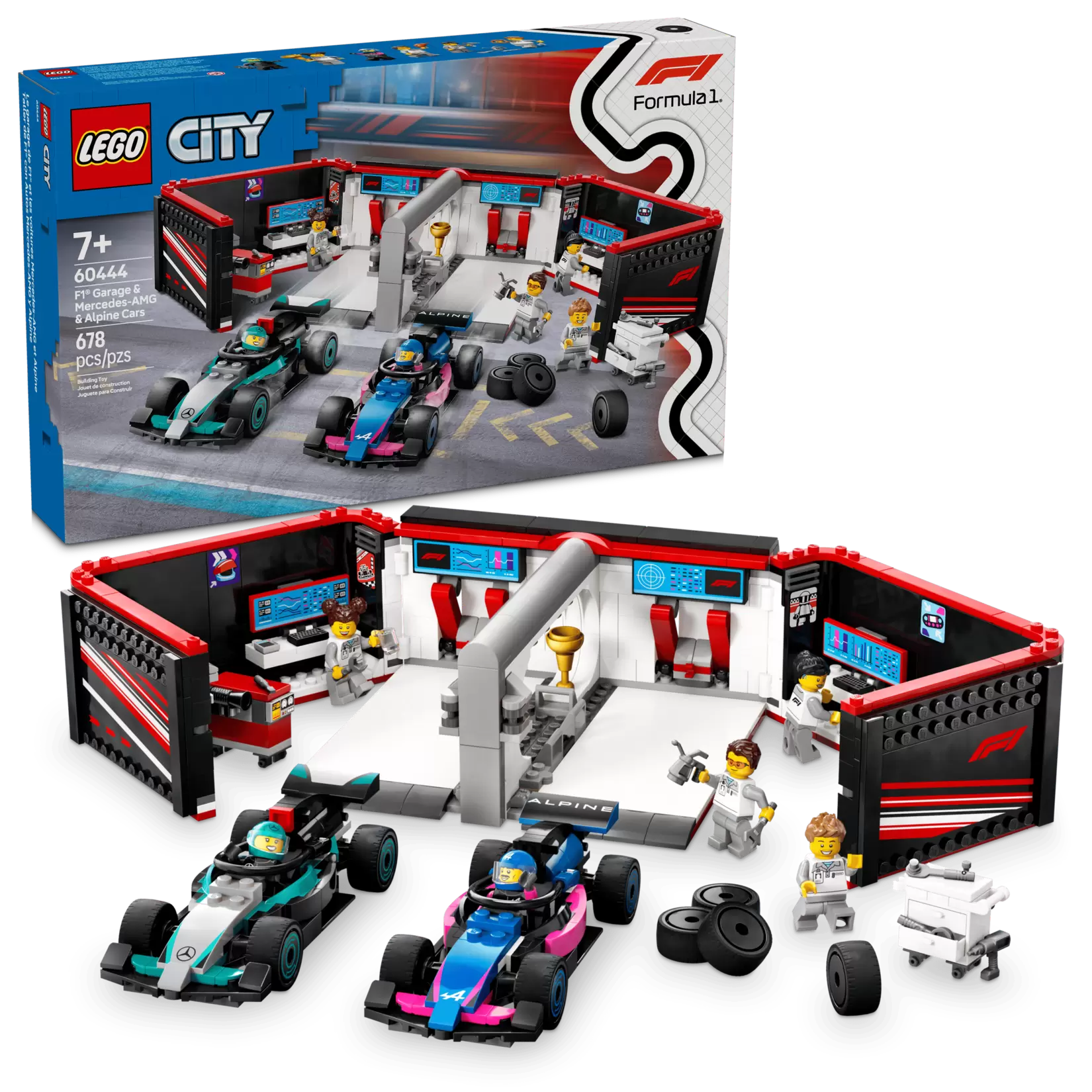 Oferta de LEGO City Taller de F1® con Autos Mercedes-AMG y Alpine 60444 por $1999 en Juguetrón