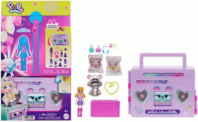 Oferta de Polly Pocket Mini Fiesta Discot Reveal Amarillo por $185.79 en Juguetrón