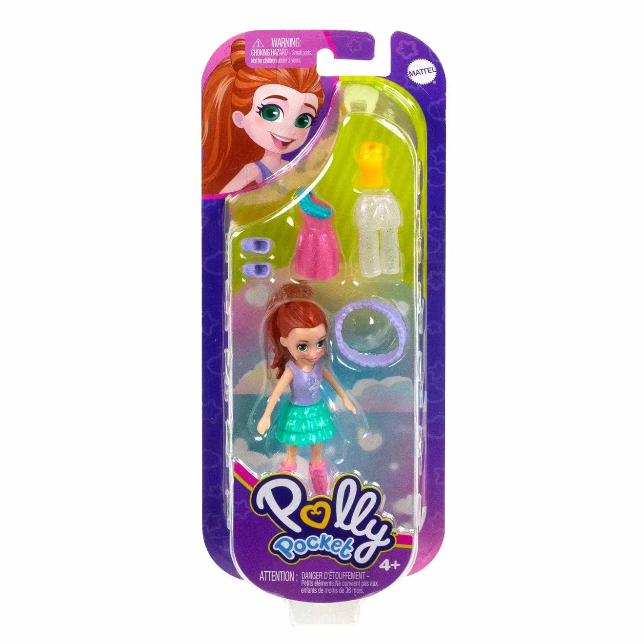 Oferta de Polly Pocket Muñeca Lila Shimmer y Shine con 5 accesorios por $47.79 en Juguetrón