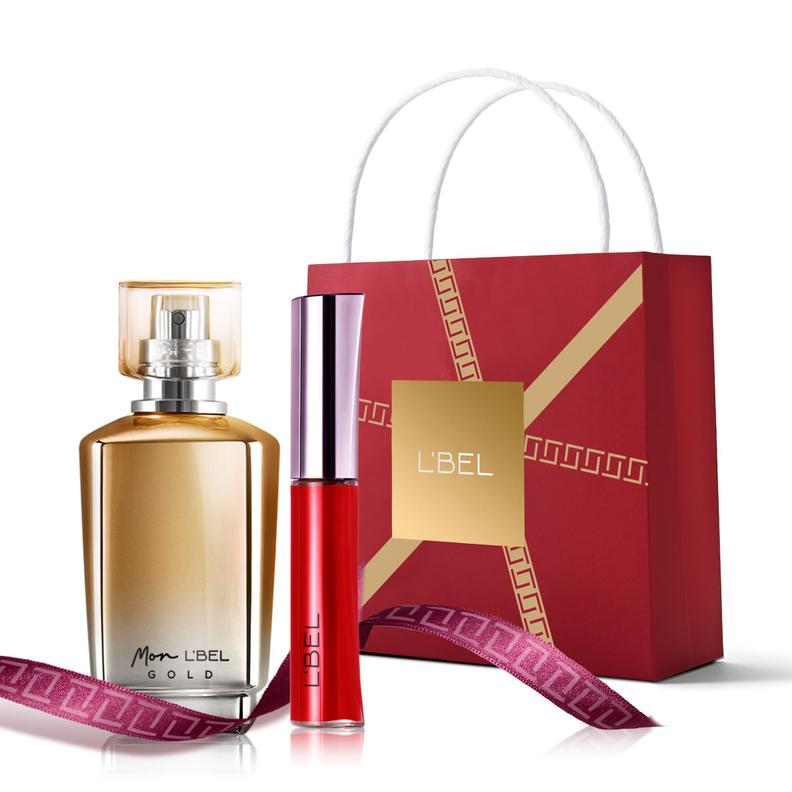 Oferta de Set perfume floral Mon L'BEL Gold + Labial Líquido de larga duración Forever por $787 en L'Bel