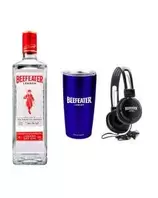 Oferta de Ginebra Beefeater 750 ml + 1 + Termo azul + Audífonos por $535.81 en La Europea