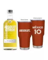 Oferta de Vodka Absolut Citron 750ml + 1 Termo Naranja por $338.64 en La Europea