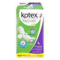 Oferta de Toallas femeninas Kotex naturals nocturna con alas 36 toallas por $46.5 en La gran bodega