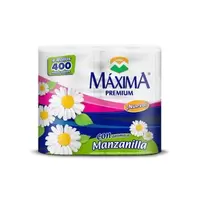 Oferta de Papel higiénico Maxima premium manzanilla 4 rollos con 400 hojas por $23.6 en La gran bodega