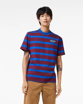 Oferta de Playera de algodón a rayas con estampado 3D por $995 en Lacoste