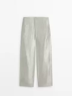 Oferta de Pantalón ancho fluido satinado por $2795 en Massimo Dutti