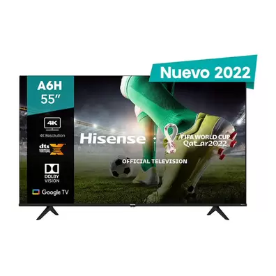 Oferta de Pantalla 55 Pulgadas Hisense LED Android TV 4K Ultra HD 55A6H por $8099 en Mega Audio