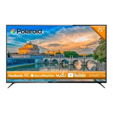 Oferta de Pantalla 75 Pulgadas Polaroid LED Smart TV 4K Ultra HD 75T7U por $15679 en Mega Audio