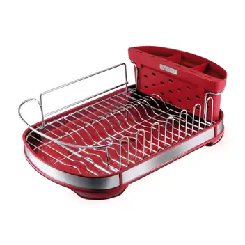 Oferta de Escurridor Vasconia Regal Rojo con Porta Cubiertos Desmontable 34009-ROJO por $1289 en Mega Audio