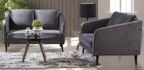 Oferta de Juego de Dos Sofá 2 Plazas Nia Gris por $14798 en Muebles Dico