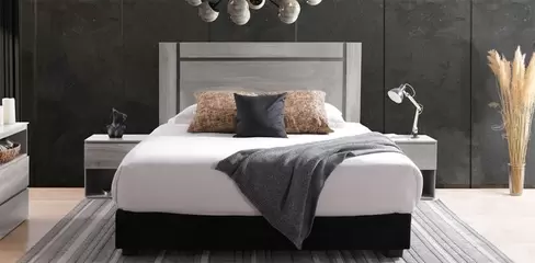 Oferta de Recámara 3 Piezas King Size Vermont Gris por $5097 en Muebles Dico