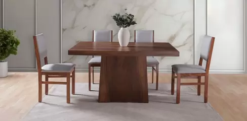 Oferta de Comedor Rectangular Quintus Café 5 Piezas por $15999 en Muebles Dico