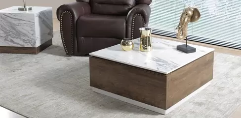 Oferta de Mesa de Centro con Cajón Rectangular Birmania  Blanco por $4199 en Muebles Dico