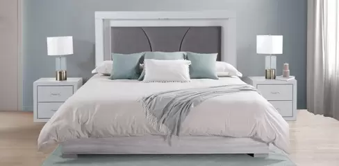 Oferta de Recámara 3 Piezas King Size Nelly Blanco por $6197 en Muebles Dico