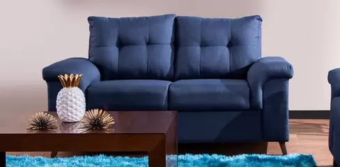 Oferta de Sofá 2 Plazas Uma Azul por $8999 en Muebles Dico