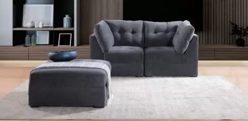 Oferta de Sala Modular Fresno Gris Oxford 3 Piezas por $22797 en Muebles Dico