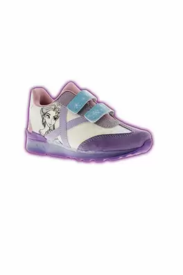 Oferta de T11136 Tenis Frozen Doble Velcro Color Lila por $569 en Mundo Terra