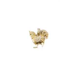 Oferta de Dije diseño especial motivo gallo con circonias en oro amarillo 14 kilates. por $14658 en Nacional Monte de Piedad