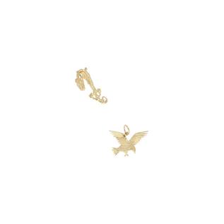 Oferta de Dos dijes diseño especial motivo águila y dragón en oro amarillo 12 kilates. por $3749 en Nacional Monte de Piedad