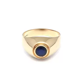 Oferta de Anillo diseño especial con zafiro en oro amarillo 14 kilates. por $16821 en Nacional Monte de Piedad