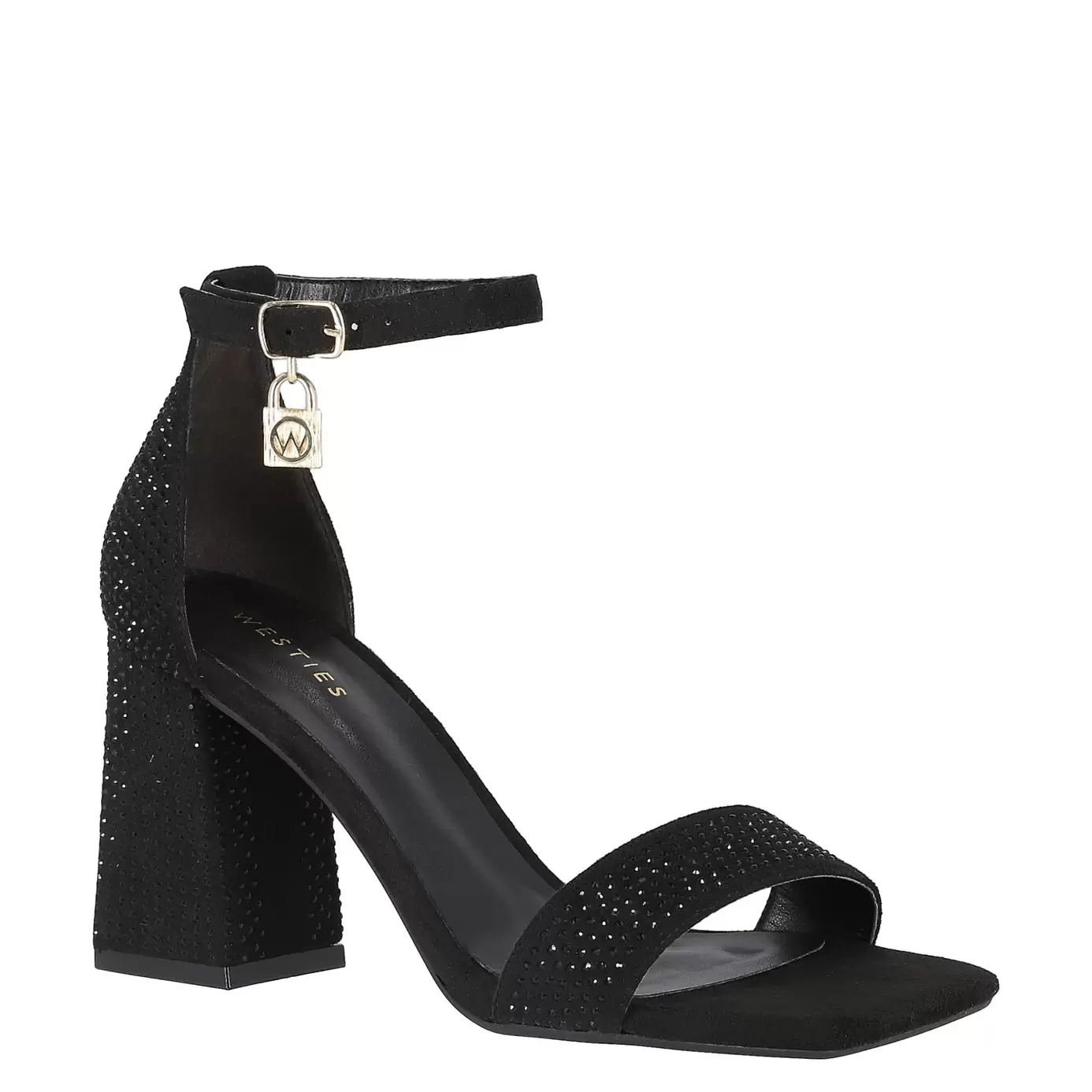 Oferta de Sandalia Asgard Textil Acabado Gamuza Negro Westies por $1050 en Nine West