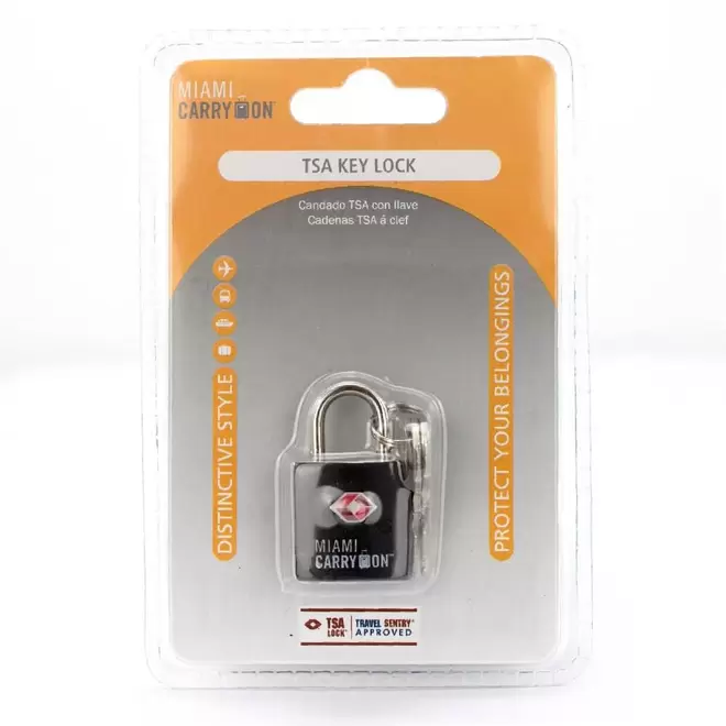 Oferta de Candado con Llave Miami Carry Para Maletas Negro por $49 en OfficeMax