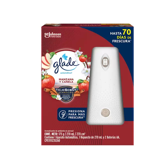 Oferta de Aromatizante Glade Aparato Automatico Con Repuesto En Aerosol Manzana Canela 175 Grs 364771 por $209 en Ofix