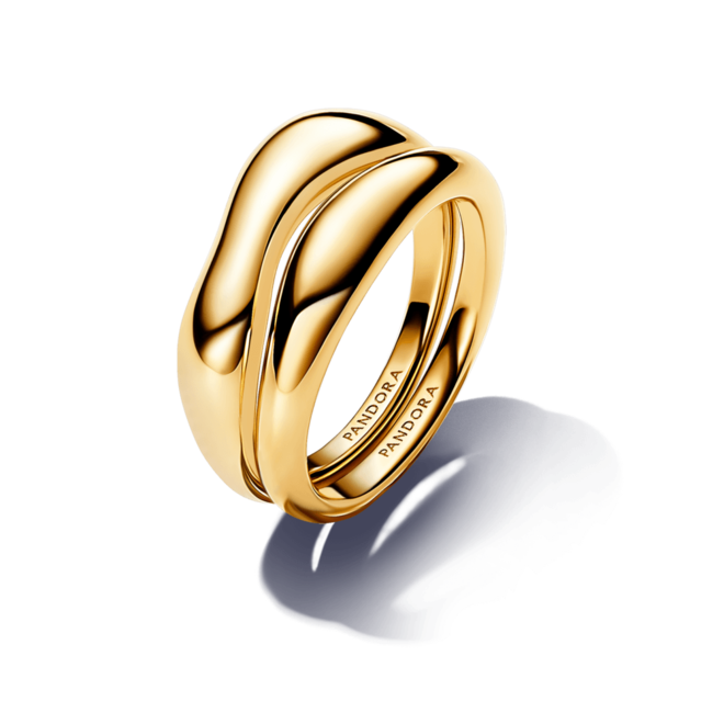 Oferta de Anillos Combinables Forma Orgánica Oro por $6320 en Pandora