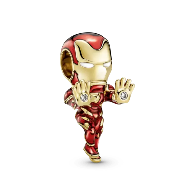 Oferta de Charm Iron Man De The Avengers De Marvel Recubrimiento Oro 14K por $3645 en Pandora