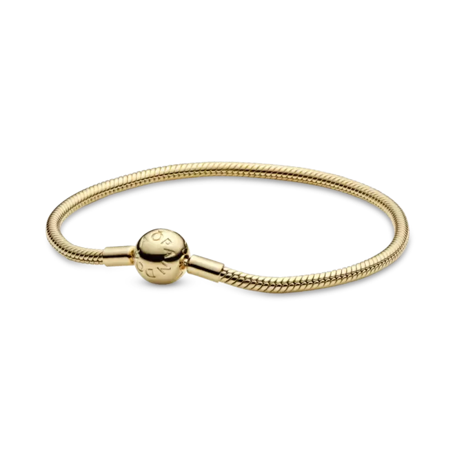 Oferta de Brazalete cadena de serpiente Pandora Moments con Recubrimiento en Oro de 14k por $3374 en Pandora