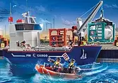 Oferta de 70769 - Gran Portacontenedor con Barco Aduanero por $2099.3 en Playmobil