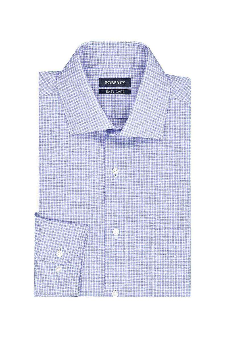 Oferta de Camisa Vestir Roberts Easy Care Color Azul Regular Fit por $1490 en Robert's