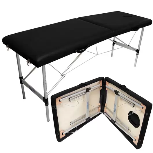 Oferta de Cama De Masaje Plegable Camilla Spa Fisioterapia Ajustable 110 kg Base Aacero Negra Nanofort por $2699 en Sanborns