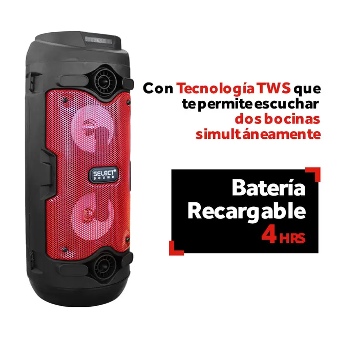 Oferta de Bafle 2x6" Select Sound BT1909 Con Tws Bluetooth por $599 en Sanborns