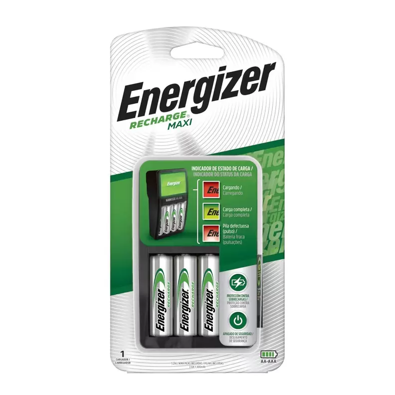 Oferta de Cargador Maxi Energizer + 2 pilas AA por $435 en Sanborns